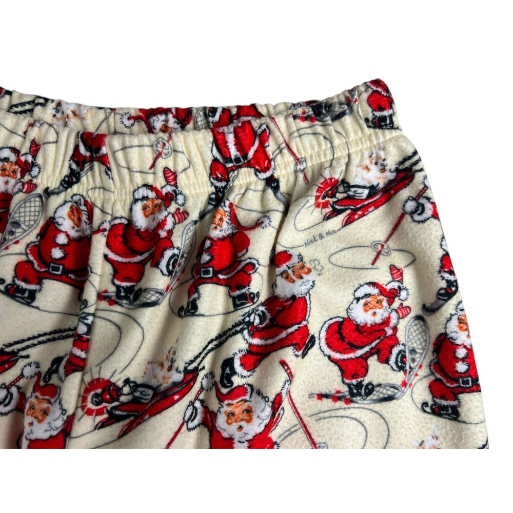 Nick & Nora Sleepwear Unisex Kid 2-pc Vintage Santa Winter Sports Pajama Set L - Picture 7 of 12